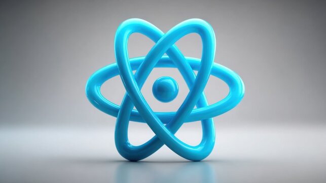 Clean interface visualization of a blue atom quantum risk model icon concept demonstrating financial risk analysis