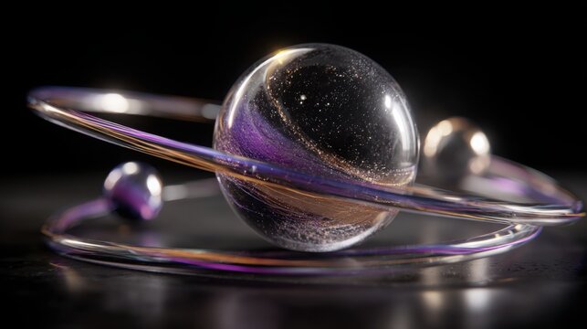 Elegant glass icon representing quantum tokenomics model in minimalistic economic concept design and visualization