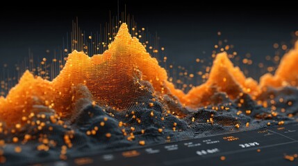 3d quantum volatility map icon concept depicting heatmap visualization for comprehensive data analytics and insights
