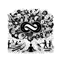 Obraz premium black and white cartoon illustration