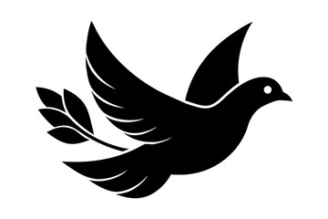 Fototapeta premium White dove in flight, a universal symbol of peace, freedom, and hope, ideal for vector illustrations and design