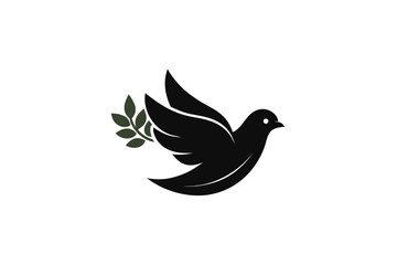 Fototapeta premium White dove in flight, a symbol of peace, captured as a vector illustration