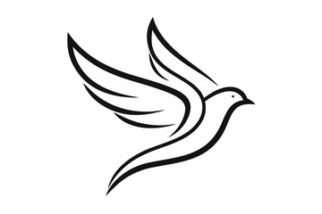 Fototapeta premium Flying dove of peace vector illustration, a symbol of freedom and love