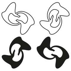 Organic blob icons. Fluid cell shapes. Abstract amoeba Vector. Soft contour motif.