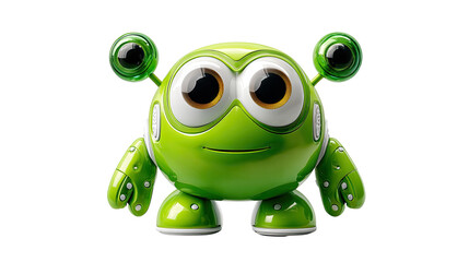 Fototapeta premium Friendly Robot: A vibrant, cheerful robot with expressive eyes and a playful smile, embodying the future of technology and the charm of innovation.