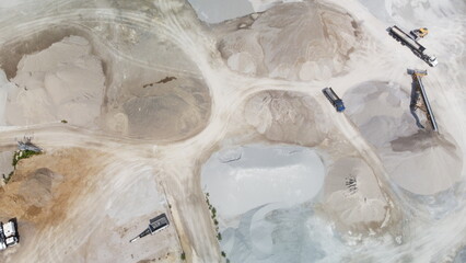 Windsor Ontario Industrial Zone with Aggregate Rock Piles – Aerial View