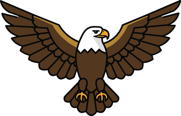 Majestic bald eagle soaring with wings spread, a symbol of freedom and power