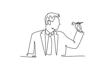 Human Resource Management and Recruitment. Recruitment concept. Single line draw design. Vector graphic illustration
