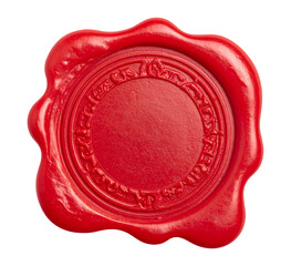 red wax seal isolated on transparent background