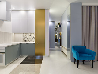 interior design. interior photography of an apartment for rent. One-room apartment with a simple and cozy design. High quality photo