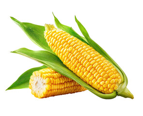 Two fresh ears of yellow corn