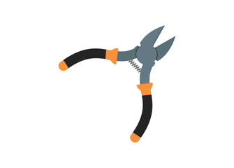 Cutting pliers. Simple flat illustration.