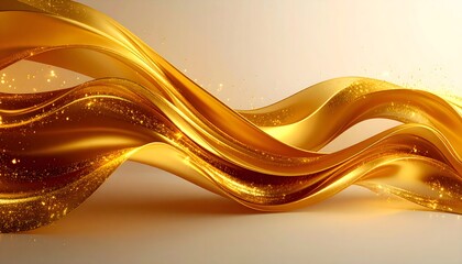 Golden swirl flowing abstract light trail.