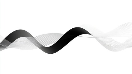Modern Black and White Wavy Line Art Background Design