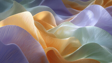 Abstract Colors in motion: An elegant depiction of abstract design, capturing fluid shapes, gradients of multiple colors that evoke a sense of flowing forms and artistic expression.