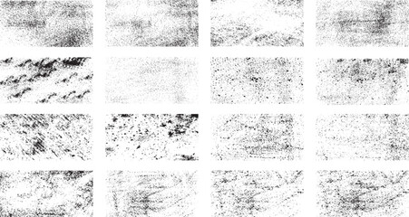 Fototapeta premium Dirty grainy and scratches. Set of different distressed black grain texture Overlay textures set stamp with grunge effect Set of different distressed black grain texture. Distress overlay vector 
