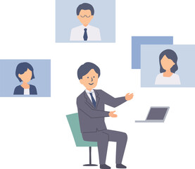 オンライン会議のイメージイラスト