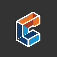 Abstract Geometric Logo Design with Cubes.