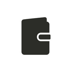 A black silhouette icon of a wallet or purse, representing storage for money and cards, essential for travel transactions.