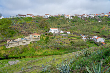 Naklejka premium Vila do Porto Marina seen from an elevated position on Santa Maria Island, Azores, Portugal.