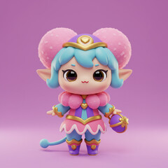 3D Cute Fantasy Chibi Character
