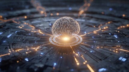 an advanced technological theme with a focus on artificial intelligence and connectivity