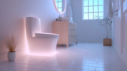 Smart toilet interior design modern bathroom
