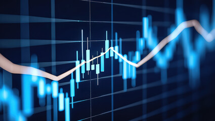 Analyzing Trends A Dynamic Image of a Stock Market Chart Displaying Fluctuations and Growth Symbolizing Investment, Finance, and Economic Analysis