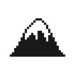 Fototapeta premium pixel icon mountain on white background vector Vector icon pixel art