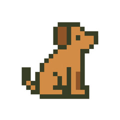 Obraz premium pixel icon dog on white background vector Vector icon pixel art