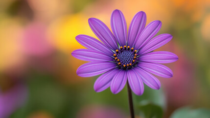Obraz premium purple flower in sharp focus against serene blurred background