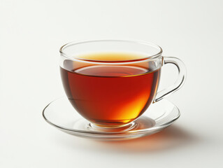 tea in a cup on a white background for breakfast or dinner