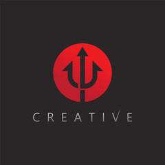 Flat Minimal Trident Logo Design for Modern Brands Seeking Sharp Iconic Identity