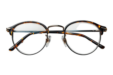 Close-up of tortoiseshell-framed eyeglasses