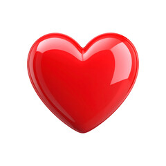 Glossy Red Heart Isolated on Black Background with Reflections for Love and Valentine's Day Concepts
