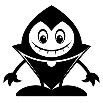 recommend clip art: Cute cartoon vampire character with a big smile and fangs