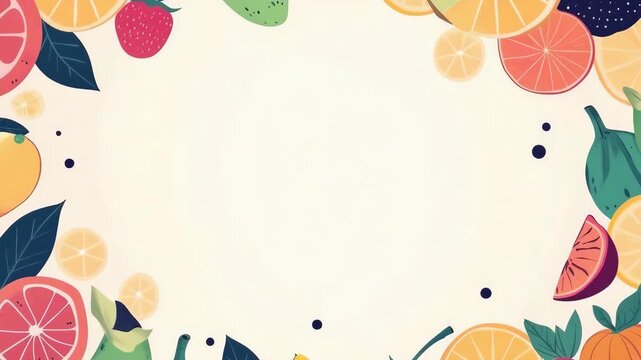 Colorful fruit and botanical pattern for textile design or decoration