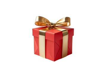 red gift box isolated on transparent background