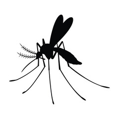 Mosquito Insect Silhouette - Disease Vector Pest Icon