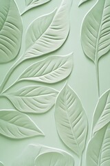 Light sage green embossed leaf pattern