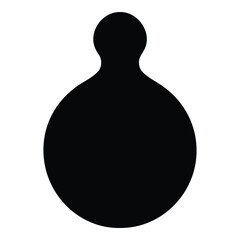 Black silhouette of a stylized human figure with a round body and head white person