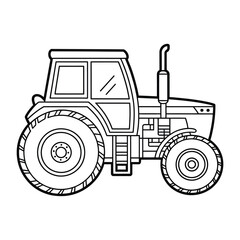 Simple line drawing of a farm tractor