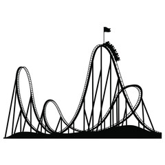 Thrilling roller coaster ride with steep drops and loops