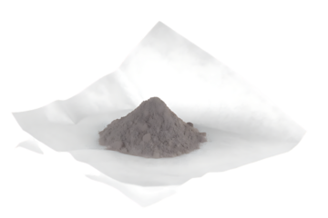 Gray Powder Pile on White Paper Background