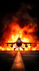 Realistic photo f16 airplane fire missile in target