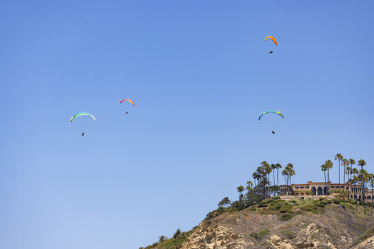 Paraglider flying high over Torrey Pines San Diego California 2025