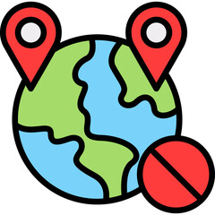 Sanctioned Country lineal color icon