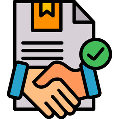 Trade Agreement lineal color icon
