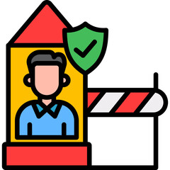 Border Control lineal color icon