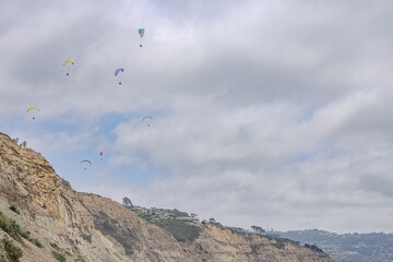 Paraglider flying high over Torrey Pines San Diego California 2025